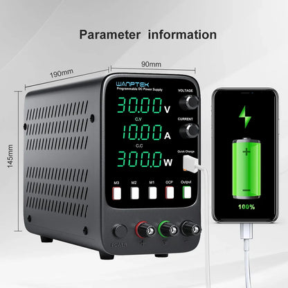 Wanptek Laboratory Power Supply 30V 5A / 30V 10A With OCP Short-Circuit Protection AC 220V/110V Auto Switching Preset Current.