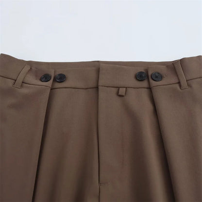 Spring and Summer New Product Women's Wear with Belt Straight Sleeve Casual Suit Coat Waist and Pants Set.