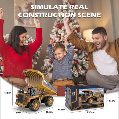ZWN 1/16 1/20 Remote Control Excavator Dump Truck RC Model Car Toy Professional Alloy Simulation Construction Vehicle for Kids.