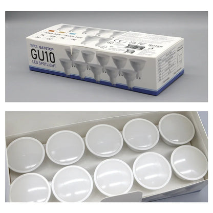 10er-Pack Focos Gu10 SpotlightLampara 220V LED-Glühbirne Großhandel 9W Weiß Warm 3000k 6000K geeignet für gewerbliche Gebäude zu Hause.