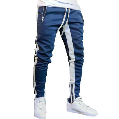 2024 New Sports Casual Pants Low Feet Zip Pocket Cotton Summer Pants Casual Men's Sports Pants Running Pants Splice Stripe Gym.