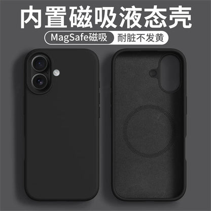 Magnetic Case For iPhone 17 Pro Max 17 Ari MagSafe Luxury Liquid Silicone Comfortable Feel Built in Flocking Protect Cover