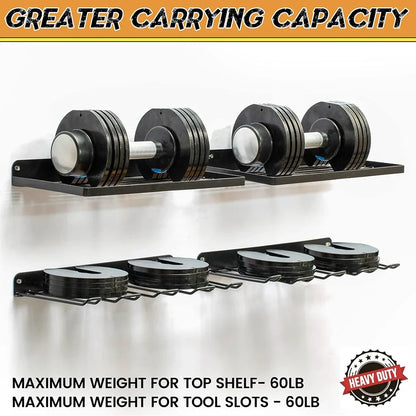 Elektrowerkzeug-Wandhalterung, robustes Stecktafel-Wandaufbewahrungswerkzeug-Set, Bohrer, Schraubendreher, Aufbewahrungsregal für Werkstatt/Garage