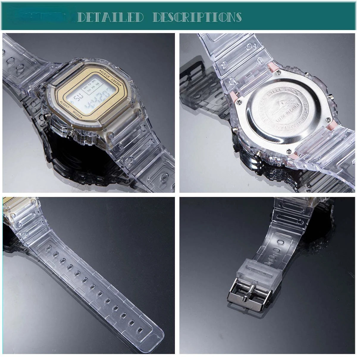 PCV/F91W Steel Strap Watch LED Digital Watch Square Women Watches Vintage Sports Military Watches Electronic Wrist Band Clock.