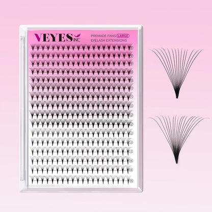 Veyes Inc NarrowPro Premade Fans Lashes Fans Veyelash 320 Fans 14D 16D Slim Thin Pointy Base Soft Russian Volume Fans Lash.