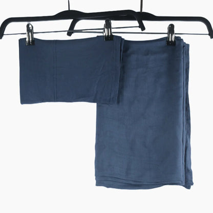 2pcs Set Modal Hijabs with Underscarf Caps Rayon Cotton Shawls for Women Plain Scarf Big Size Headscarf Islamic Turban Headband