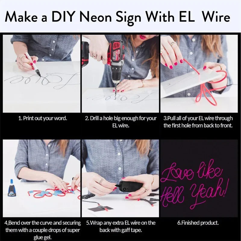 1M/3m/5M LED Neon Licht USB Flexible EL Draht Seil Rohr Wasserdichte LED Streifen Band für Urlaub Dance Party Decor Licht 3V 5V 12V.