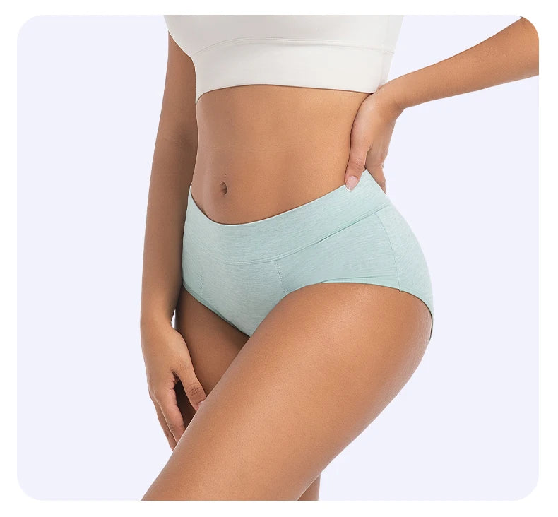 High Waist Leakproof Period Panties Bamboo Fibre Heavy Flow Absorbent Underwear Reusable Breathable.