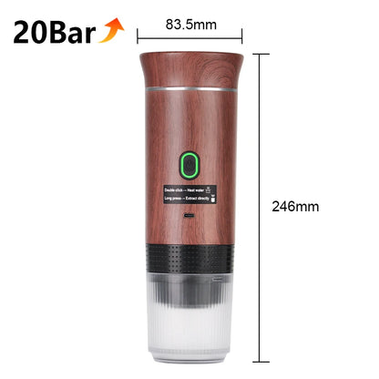 Wireless Electric Portable Espresso Coffee Machine for Car & Home Camping Coffee Maker 3-in-1 Capsule Powder Travel Coffee Maker