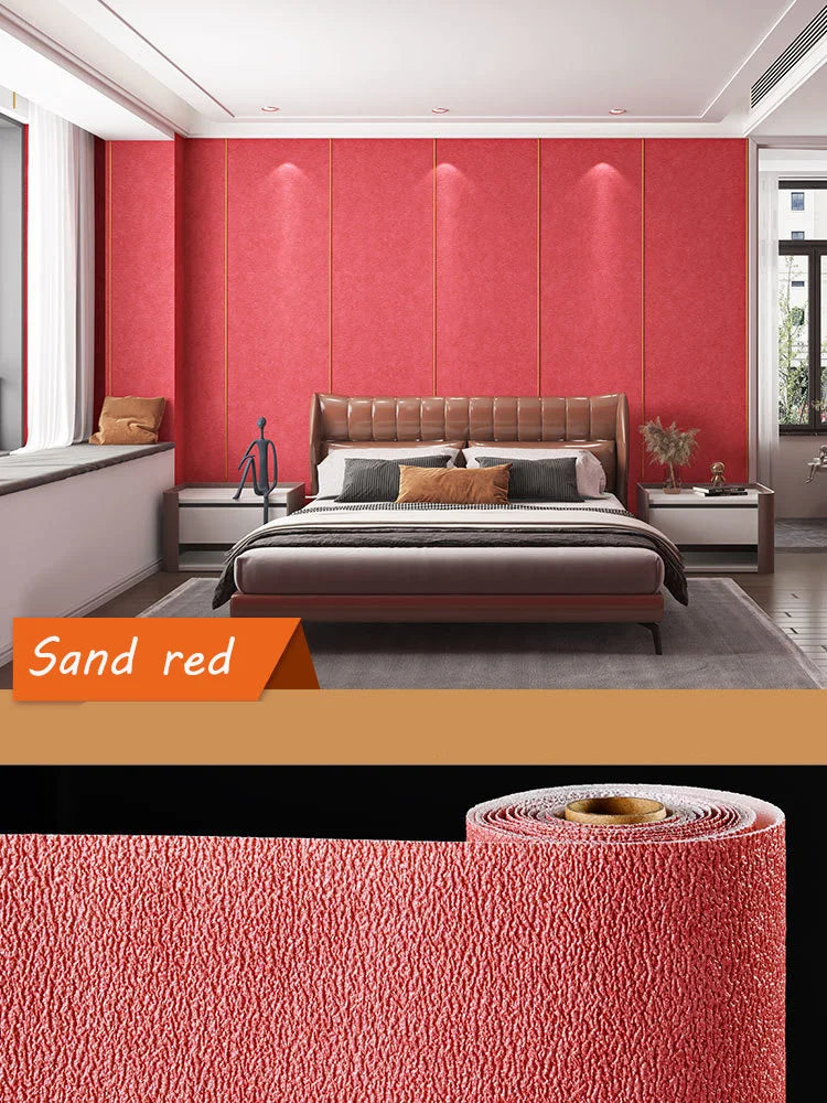 Selbstklebende Kieselalgen-Schlamm-Tapete, verdickter TV-Hintergrund, Leinen-Tapete, Schlafzimmer, Renovierung, Heimdekoration, XPE-Schaum-Wandaufkleber