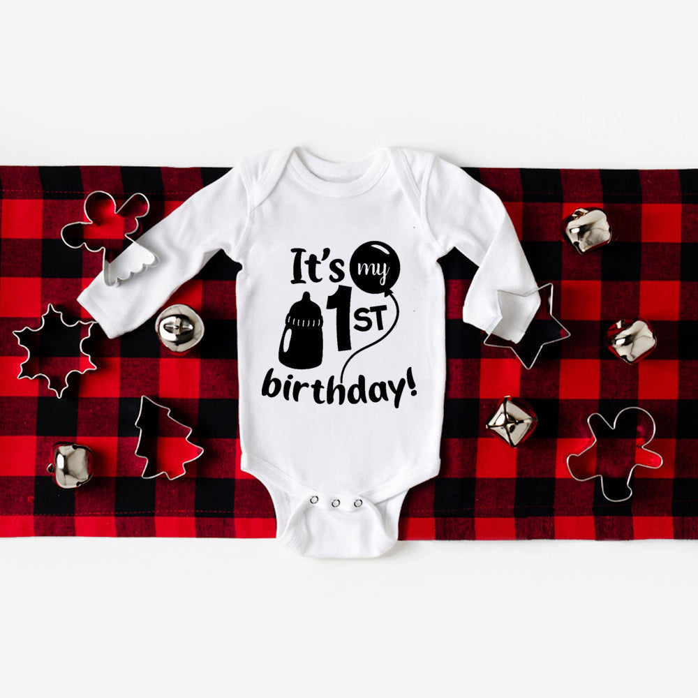 Mein erster Geburtstag Bodys Körper Baby Kleidung Kinder Overall Geburtstag Party Geschenk Jungen Mädchen Strampler Säugling Winter Mode Overall.