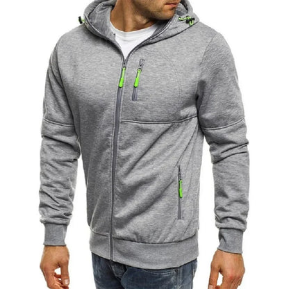 Men's Hoodies Long Sleeve Sweatshirt Zipper Design Hooded Sweatshirt for Men Clothing Sportswear Slim Fit Casual Jacket.