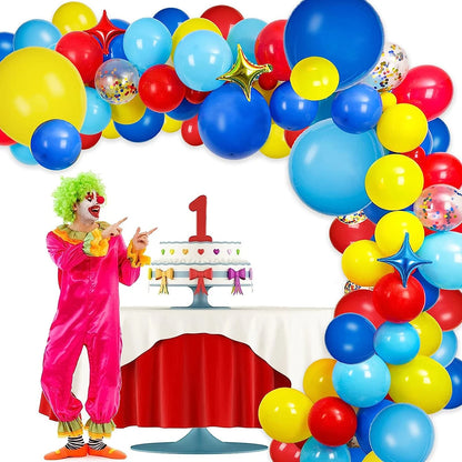 Karneval Zirkus Ballon Girlande Kit Rot Blau Gelb Regenbogen Konfetti Ballon Bogen Stern Folienballon Geburtstag Karneval Party Dekor.