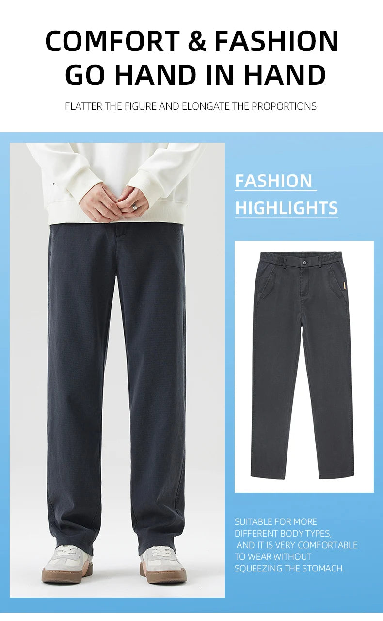 Men's Loose Straight Lyocell Wide Leg Trousers 2025 Autumn Winter Drape Comfortable Versatile Casual Pants Plus Size 5XL.