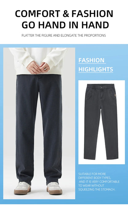 Men's Loose Straight Lyocell Wide Leg Trousers 2025 Autumn Winter Drape Comfortable Versatile Casual Pants Plus Size 5XL.