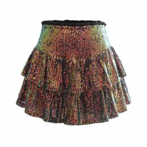 Dresses 2025 Woman Summer New Fashion Sequined Skirt Sequined Sexy Solid Color Pleated Skirts Y2k Woman Clothing.