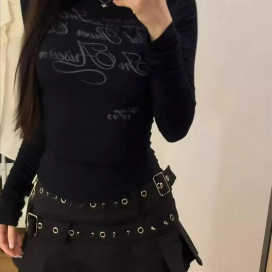 New fashion design double belt pleated skirt for women in summer Korean style versatile high-waisted slim short skirt.