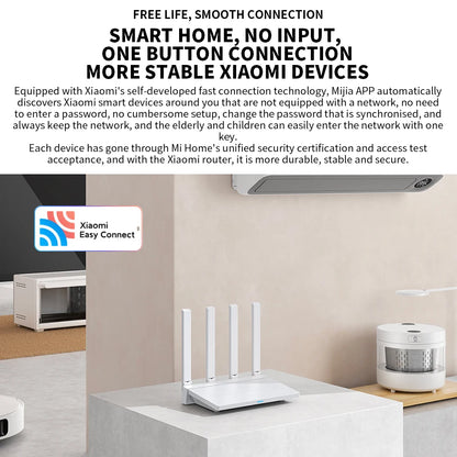 2024 NEW Original Xiaomi AX3000T Router 5GHz 160MHz Broadband 1.3GHz Processor High Speed NFC Connection For Home Office Games.