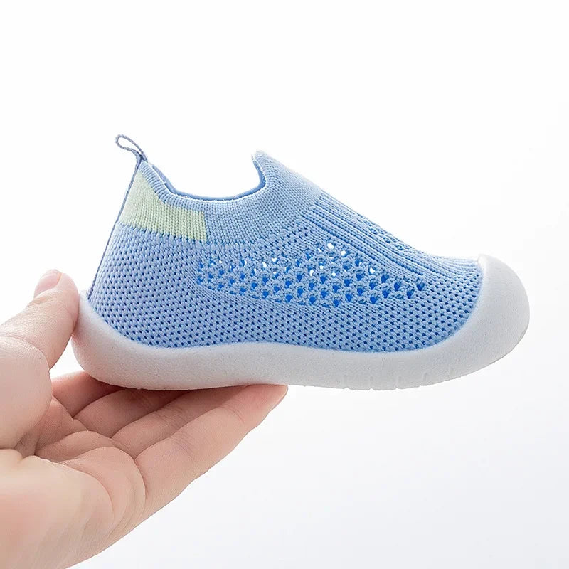 Spring Popular New Baby Shoes Mesh Knit Breathable Kid Girls Boys 0-3T Summer Slip-On Casual Sneakers Toddler Non-Skid Prewalker.