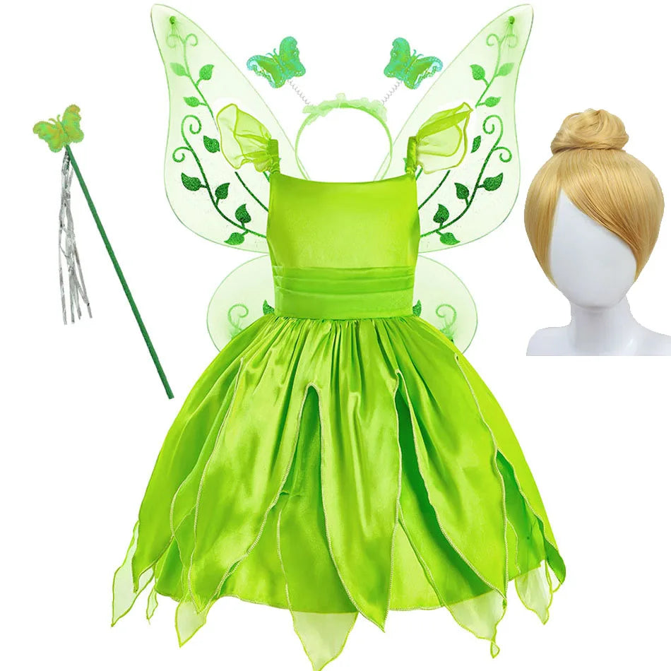 3-10 Jahre Kinder Feenkleid Kinder Cosplay Abend Fantasie Baby Rüschen Karneval Kostüm Prinzessin Grün Party Kleidung 2023 Neu.
