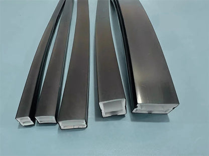 1-5m Black Silicone Tube LED Neon Light DC12V Flexible Recessed Diffuser Channel Waterproof Wall Ceiling Ribbon Rope Strip Light.