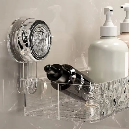 Wellpappe-Saugnapf-Aufbewahrungsregal für Badezimmer, Wandmontage, nicht stanzbar, Waschraum, Waschbecken, Waschbecken, Eck-Duschgel-Aufbewahrungsregal