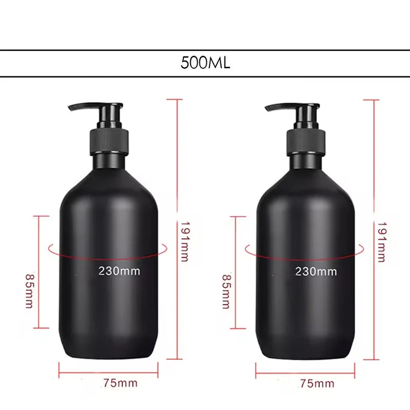 Mattschwarzer 300/500 ml Flüssigseifenspender, nachfüllbar, Shampoo-Conditioner, Körperlotion-Behälter für Badezimmerbedarf, Hotel
