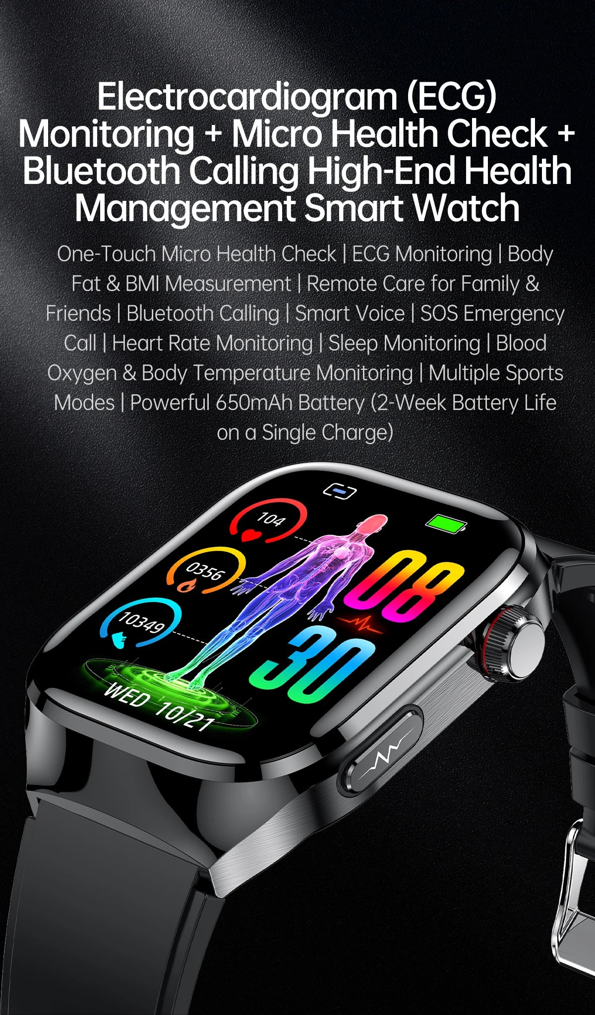2025 New For XIAOMI Uric acid Blood lipids Smart Watch Men ECG+PPG Blood pressure Blood oxygen Bluetooth Call Health Smartwatchs.