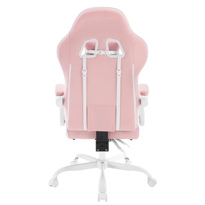 WOLTU Ergonomischer Gaming-Stuhl, Bürostuhl mit hoher Rückenlehne, Drehsessel mit Fußstütze und höhenverstellbarem Computerstuhl für die Lendenwirbelsäule