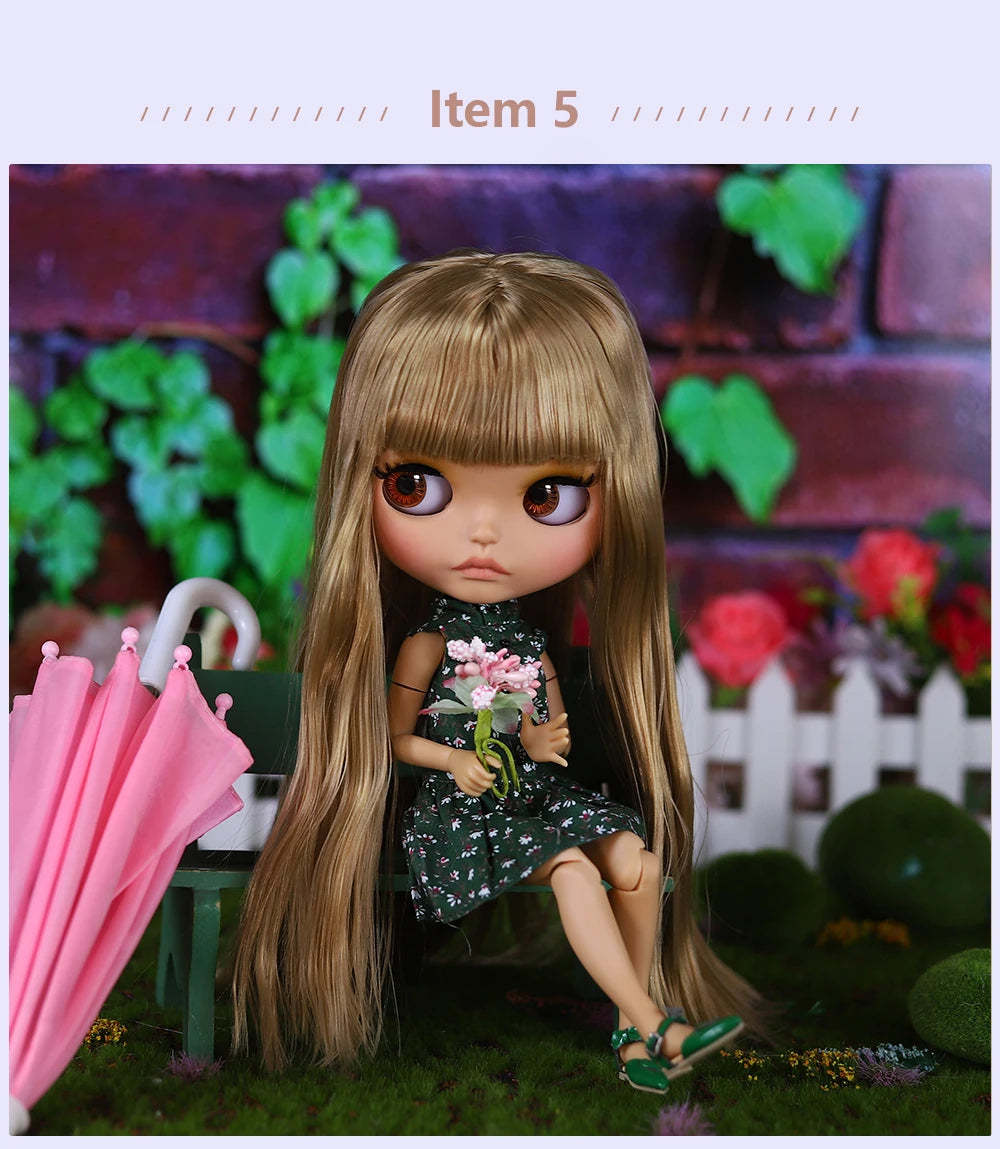 ICY DBS Blyth Doll BJD Joint Body tan Skin Matte Face Set Doll 1/6 30cm Girl Gift Anime SD