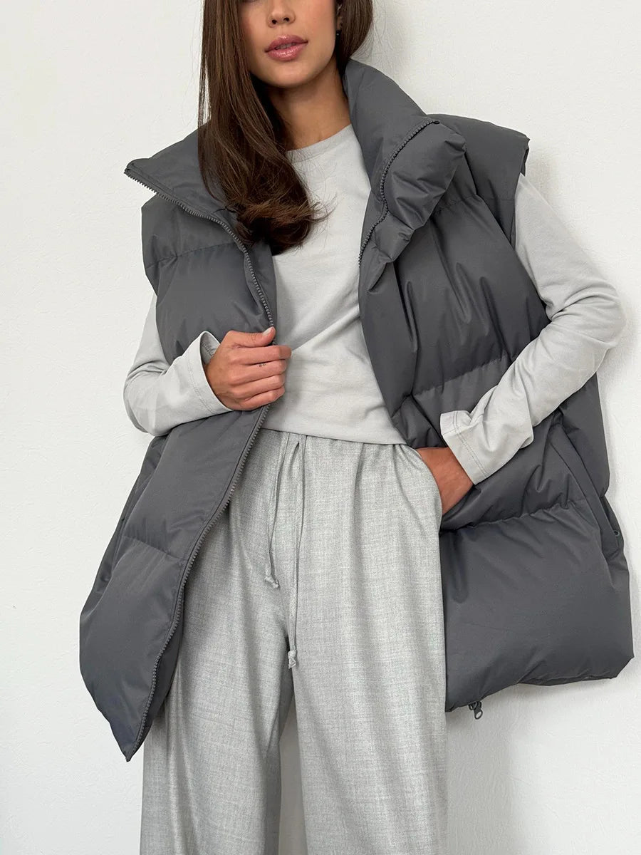 Talenza Damen-Weste aus Baumwolle, neu, ärmellos, sportlich, lässig, einfarbig, Winter, warme Weste, Jacke, Weste, Damen-Baumwolljacke