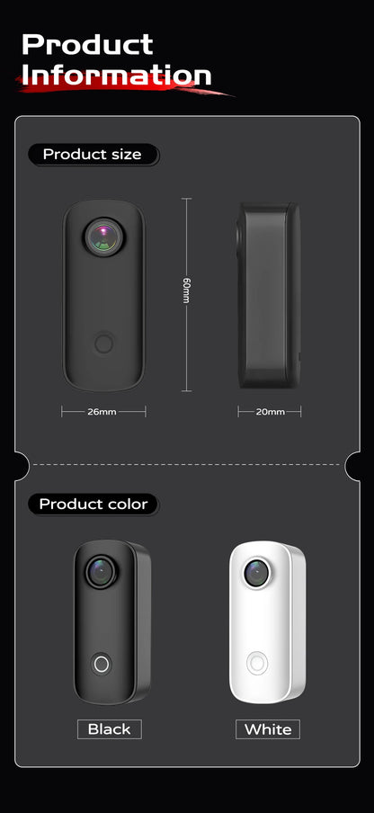 SJCAM C100 Plus Action Cam 4K Electronic Image Stabilization 2.4G WiFi 30M Waterproof With Case Sport Camera Black White