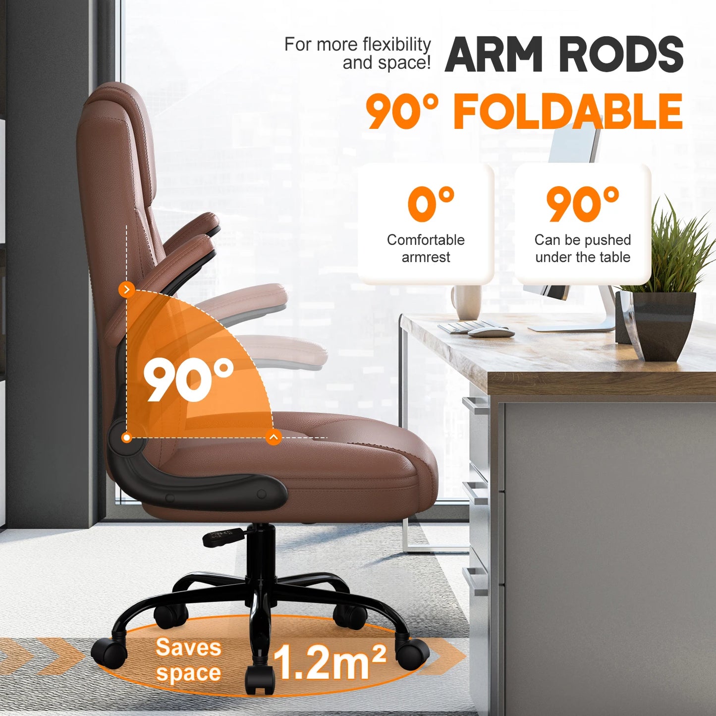 Daccormax Multifunktionaler Bürostuhl, Chefsessel aus hochwertigem Leder, bequeme Kopfstütze und Armlehnen, atmungsaktive Rückenlehne.