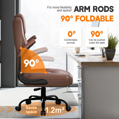 Daccormax Multifunktionaler Bürostuhl, Chefsessel aus hochwertigem Leder, bequeme Kopfstütze und Armlehnen, atmungsaktive Rückenlehne.