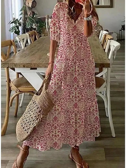 Neue frauen Frühling Sommer Kleid Sexy V-ausschnitt Kordelzug Gedruckt Lange-ärmeln Kleid Beiläufige Lose Mode Elegante Frische Süße kleid.