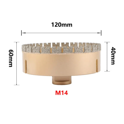 6mm-120mm M14 Gewinde Gelötete Diamantkernbohrer Lochsäge Keramikfliesen Granit Marmor Lochöffner Werkzeuge Trockenbohrer