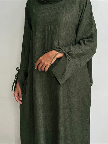 Muslim Abaya Women Dress Solid bow Jalabiya Eid 2025 Ramadan Morocco Islam Vestidos Largos Arab Long Robe Dubai Abayas Kaftan.