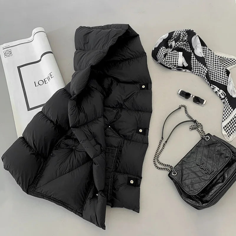 Hirsionsan Herbst Winter Koreanische Weiße Ente Unten Weste Frauen 2023 Neue Einfach Alle-spiel Mäntel FemaleSoft Warme Sleeveness Jacken