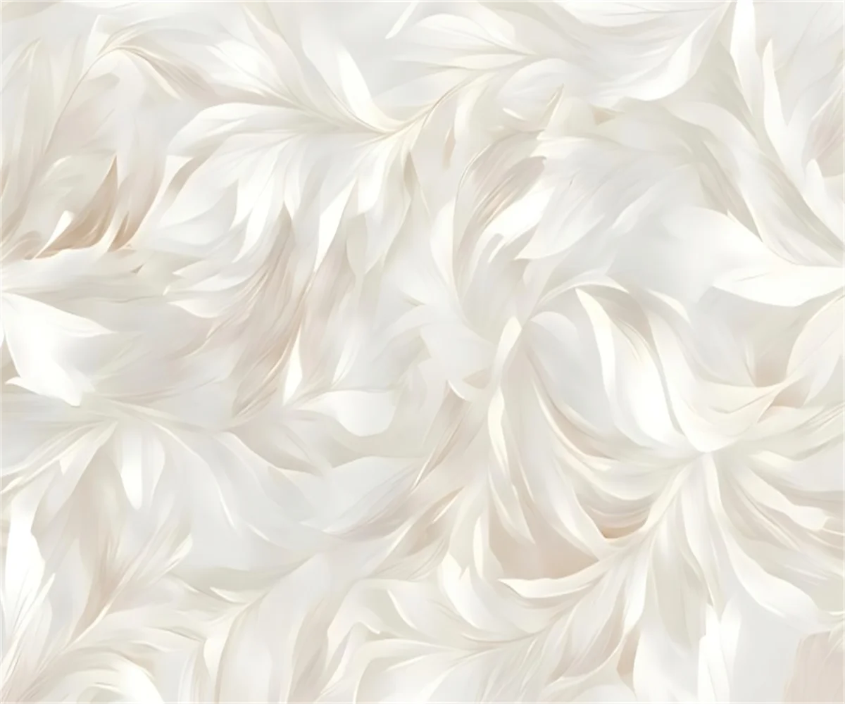 Maßgeschneiderte cremefarbene abstrakte Kunst, Feder-Blumenmuster, Tapete, TV-Hintergrund, Wanddekoration, Schlafzimmer, europäisches Wandbild