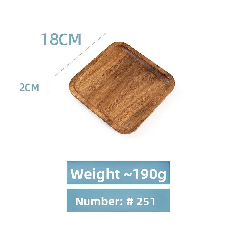 Square Wooden Serving Tray Hotel Style Ins round Corner Plate Wooden Material Jewelry Packaging And Display Tools.