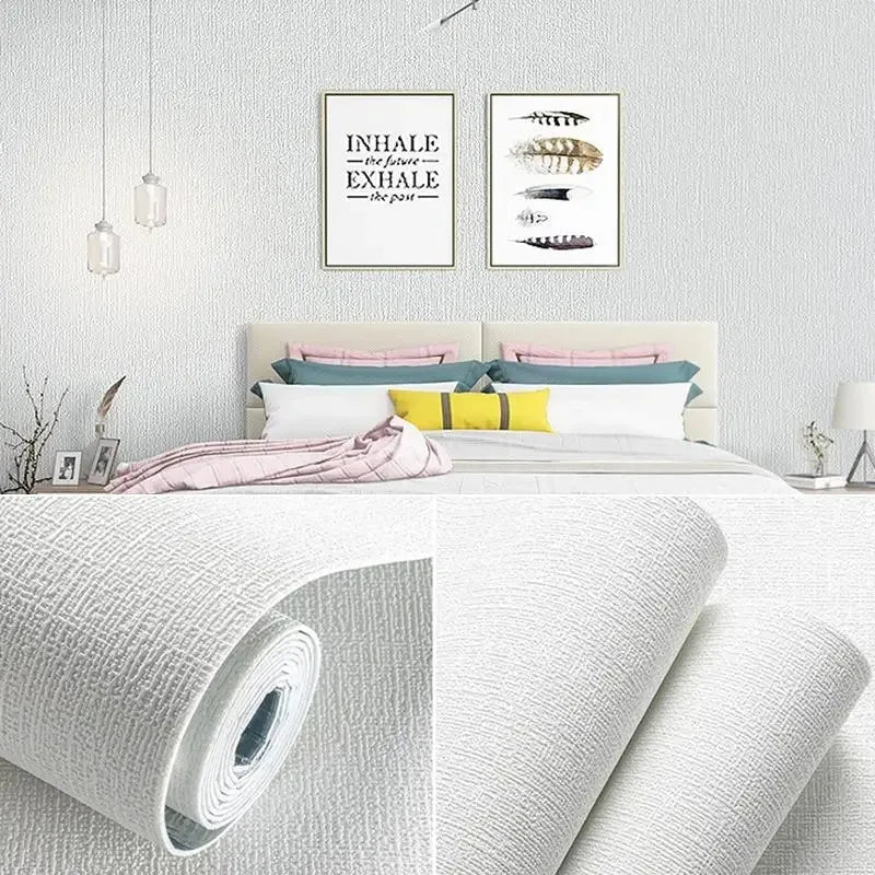 50cm Self-Adhesive Foam Wall Panel Wide 3D Linen PVC Texture Waterproof Soundproof Removable for Living Room Bedroom Home Decor