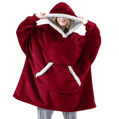 Tragbare Decke mit Kapuze, für Damen und Herren, übergroß, Flanell, Sherpa-Fleece, mit Kapuze, weich, gemütlich, warm, Decke, Sweatshirt, Geschenke.