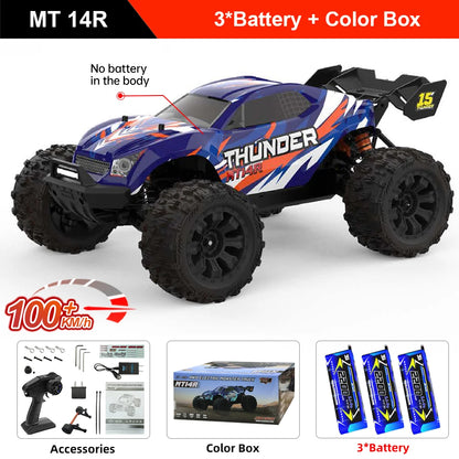 Teeggi 1/14 4WD High Speed Rc Off-road Car 100KM/H Brushless motor 3S Remote Control Truck Drift Racing Cars Toys For kid Gifts