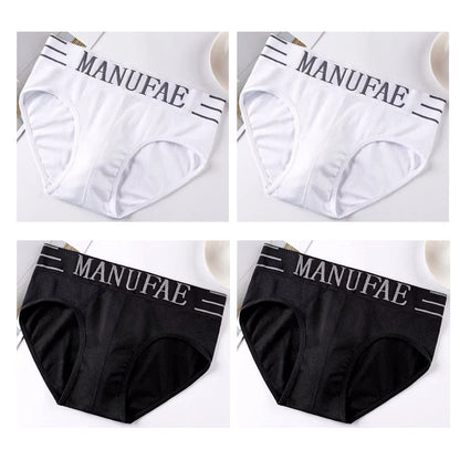 4pcs Mens Sexy Briefs Teenager Sport Underwears Plus Size Fat Men's Underpant Panties Students Breathable Fashion Casual Panties.