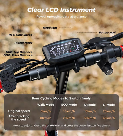 ISCOOTER IX4 Electric scooter 800W motor 48V15AH lithium battery, 10-inch off-road tires, adult foldable electric scooters.