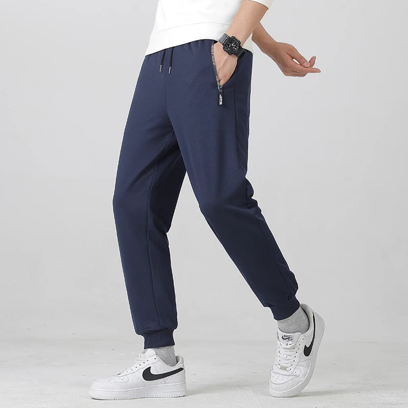 Summer Big Size Men's Pant Drawstring Stretch Sport Jogger Trouser Male Plus Large Fit Zip Pocket 4XL 5XL 6XL 7XL 8XL Grey Black.