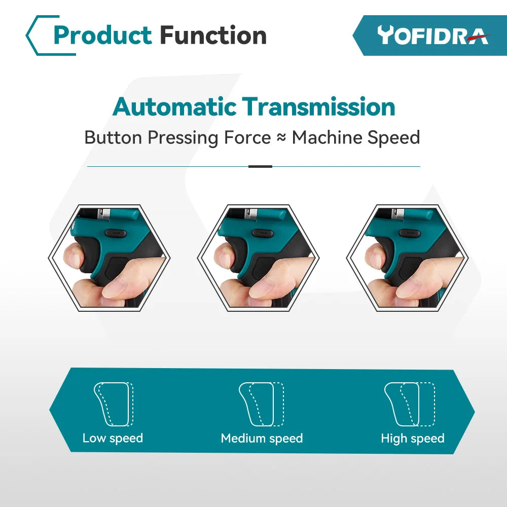 YOFIDRA 13 MM Bürstenlosen Elektrischen Schlagbohrmaschine 35 + 3 Drehmoment Cordless Holzbearbeitung Schraubendreher Power Tool Für Makita Batterie pin
