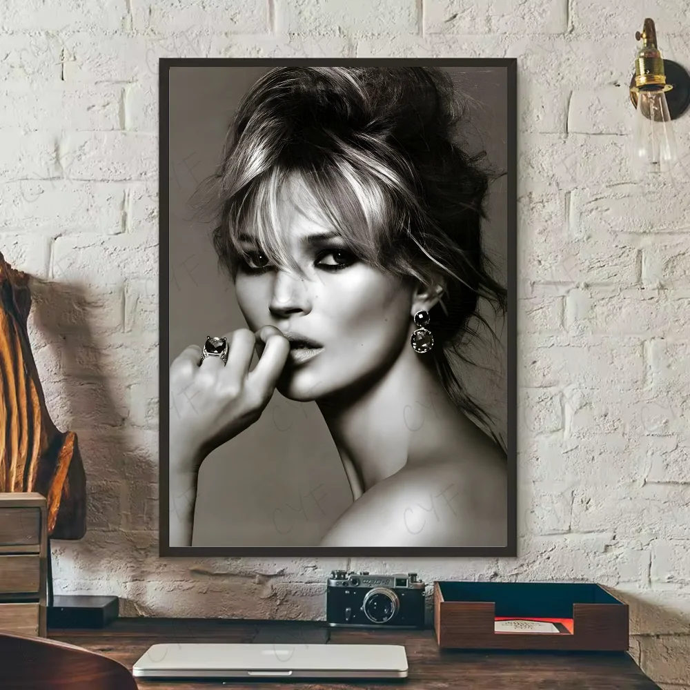Kate Moss Fashion Modern Art Poster HD art sticky wall waterproof home living room bedroom bar aesthetic decoration.