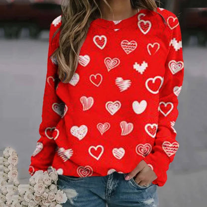 Love Heart Sweatshirts 3D Print Hoodie Women Fashion Streetwear Oversized O-Neck Hoodies Harajuku Woman Pullovers Woman Clothing