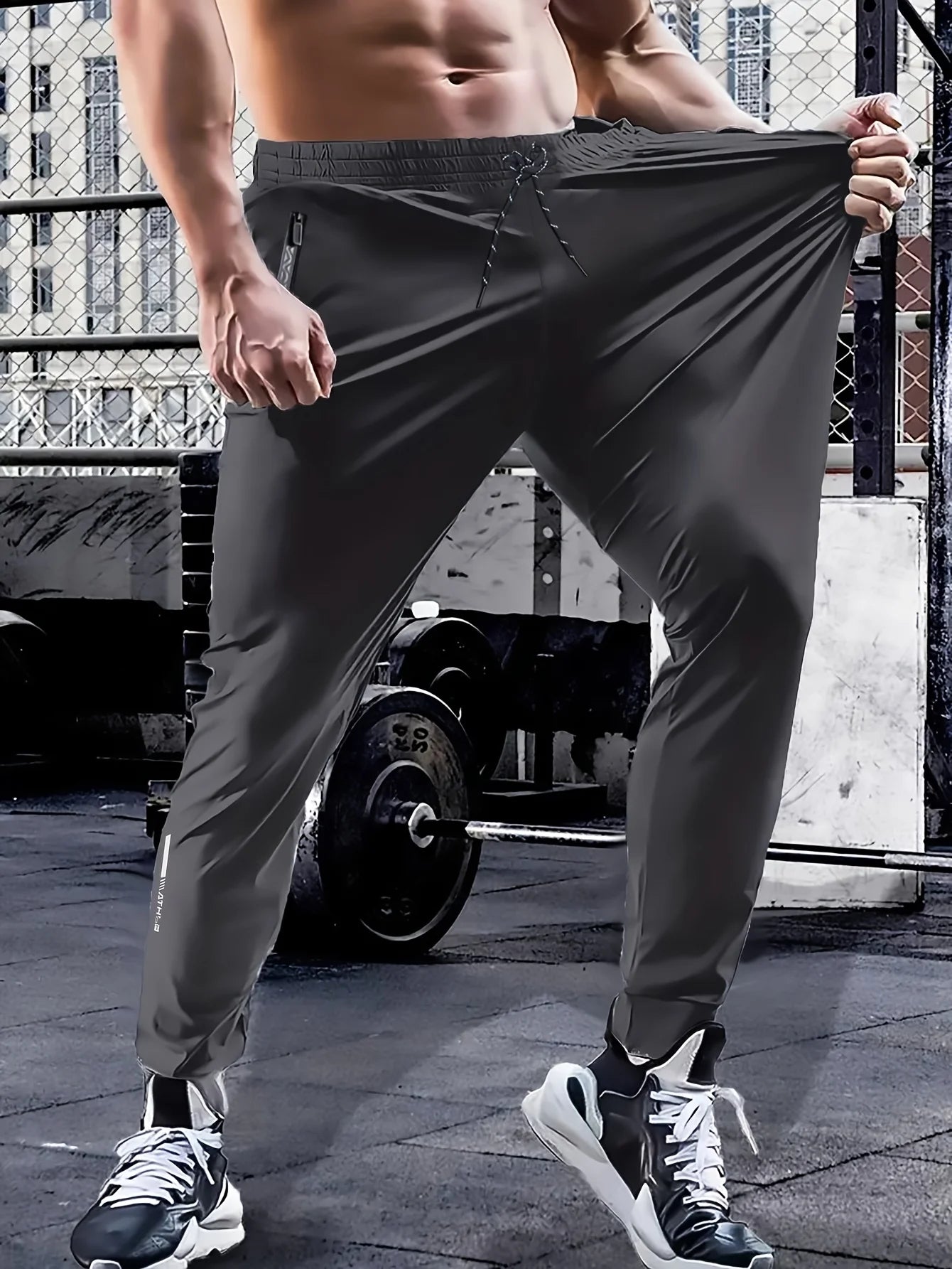 3 Pack Mens Jogger Pants Zipper Ankle Cuff Slim Fit Stretch Casual Running Lounge Sweatpants Trousers for Gym Workout Training.